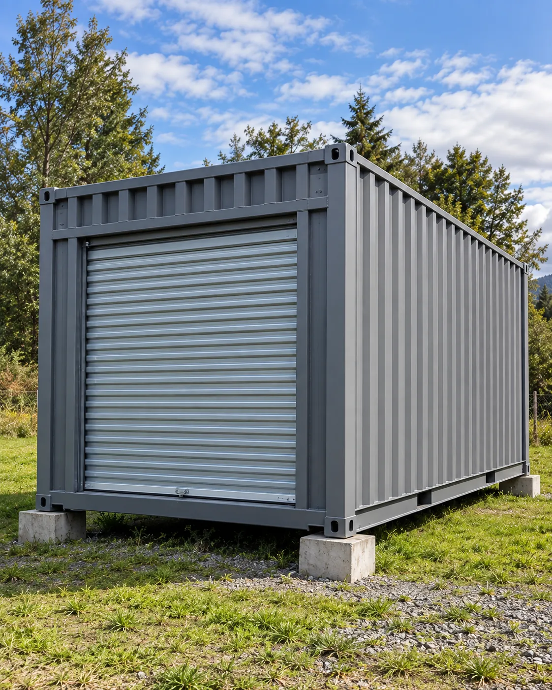 Bodega container cerrada con cortina metálica en Puerto Varas
